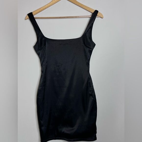 DNA black satin mini dress black size S - Picture 3 of 6